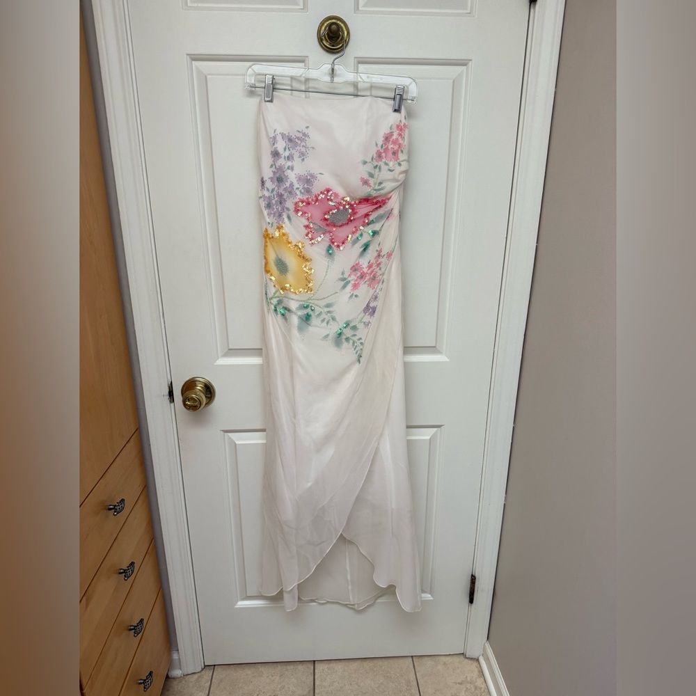 Strapless Sequins Flower Dress Size 8